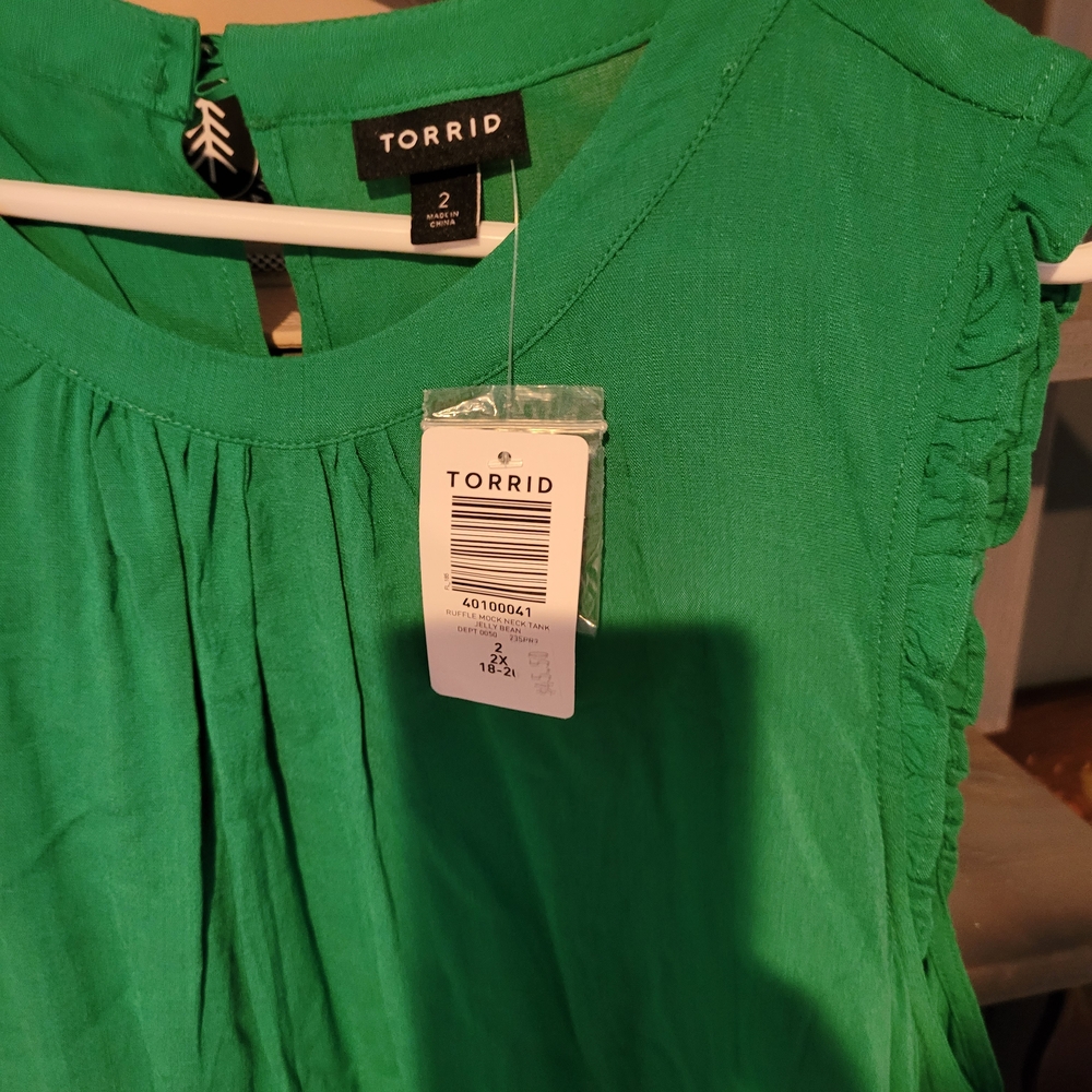 Torrid Green Sleeveless Blouse